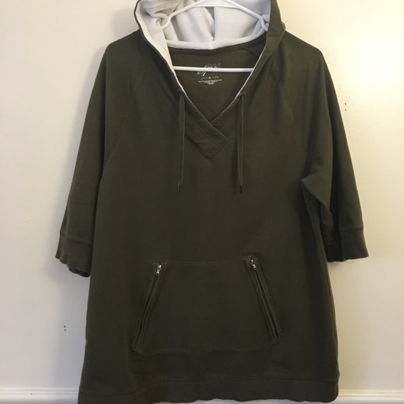 Style & Co. Tops - Style & Co 3/4 Sleeve Hooded Sweatshirt